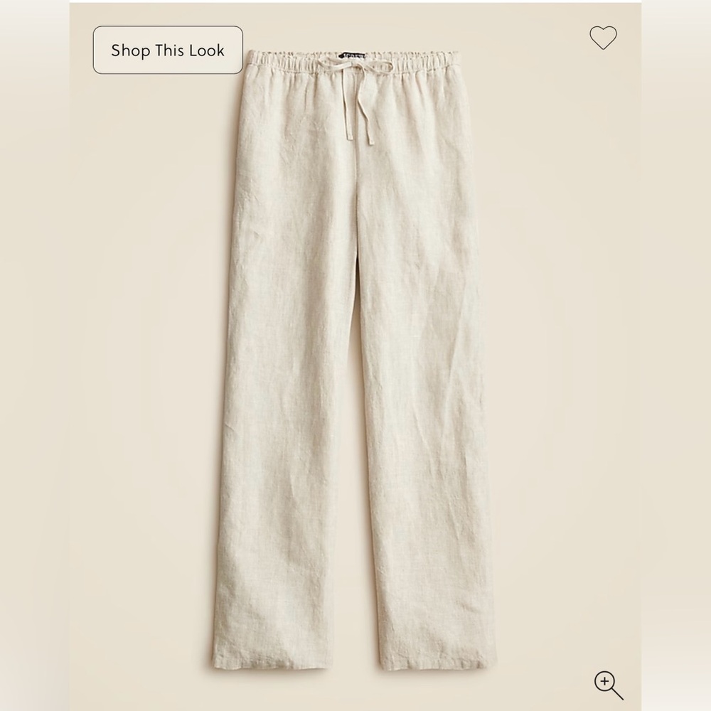 NWT J. Crew Soliel Linen Pant in Flax